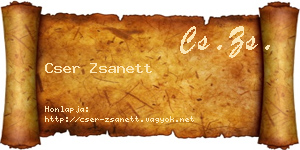 Cser Zsanett névjegykártya